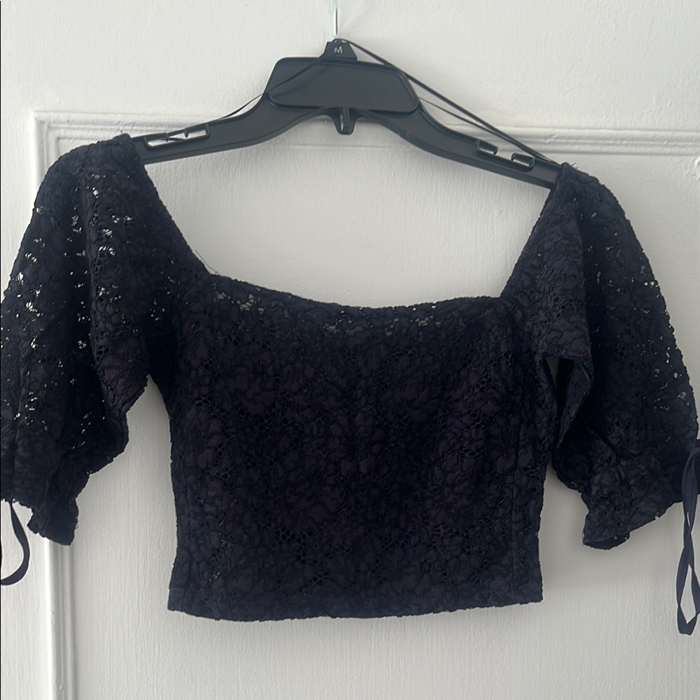 Elegant navy blue Lace Women's Top